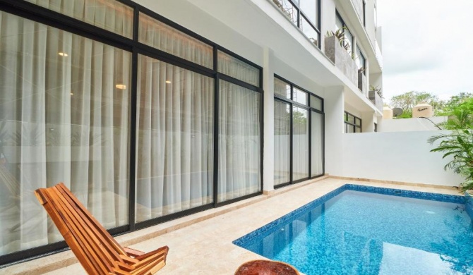 Brand New Fantastic Apartment In Tulum Private Pool, Rooftop With Gym, Sunbeds & Infinity Pool