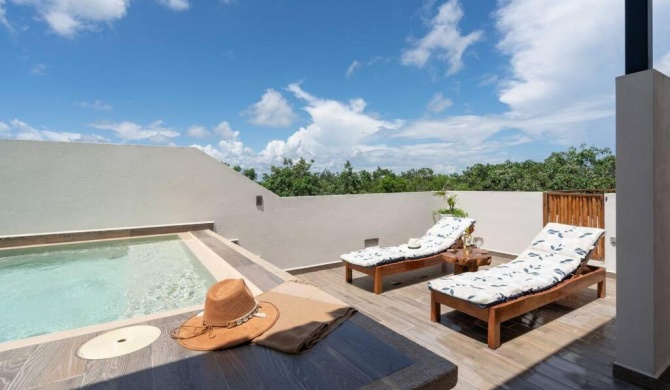 Cozy Ph 1 bdrm Private Pool & Rooftop Tulum