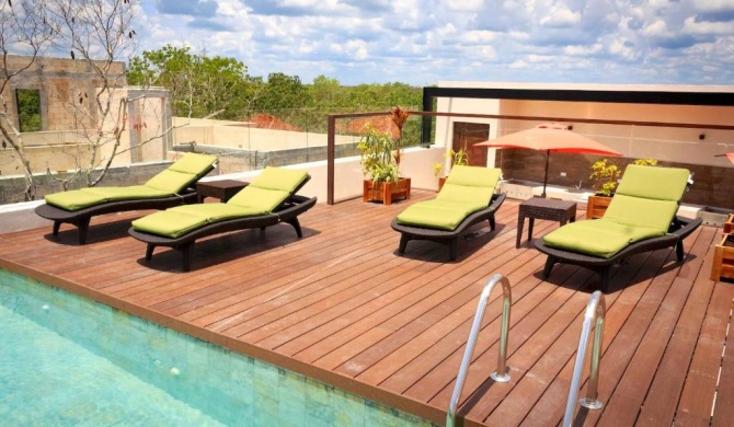 New One Br Apartment for Up To 4 Grill Pool At the common Rooftop