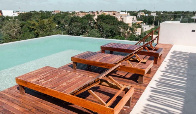 Restful Condo Deal Perfect for Large Groups Fantastic Rooftop Terrace Lounge & Pool in Tulum