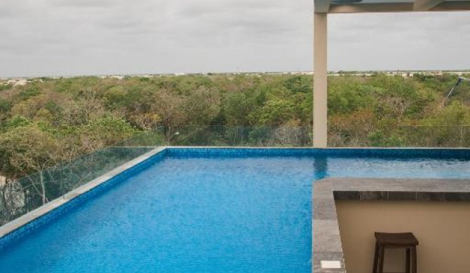 Studio Moonlight with rooftop pool at Aldea Zama, Tulum