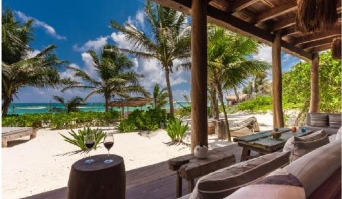 Unique ocean front house in the heart of Tulum beach.