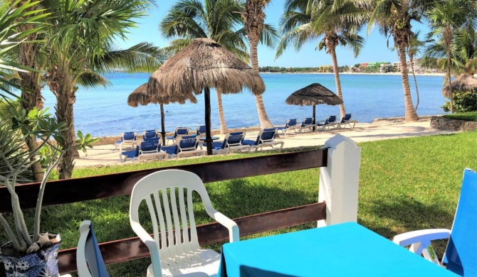 Bttm floor beachfront condo in Half Moon Bay Akumal