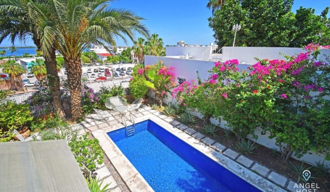 Private pool oceanview rooftop in historic La Paz